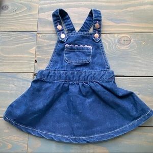 Girls 12mo Denim Bib Overall Dress